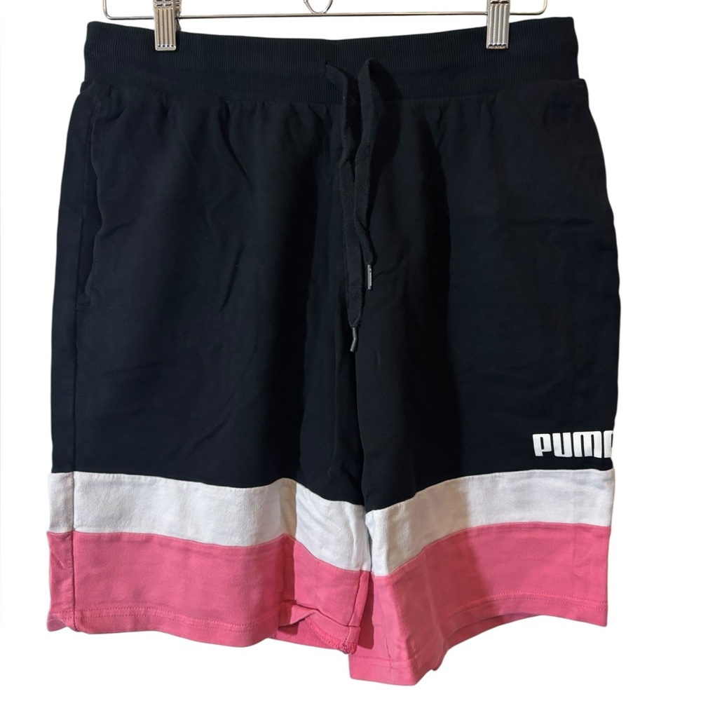 Puma Men's Black and Pink Athletic Shorts